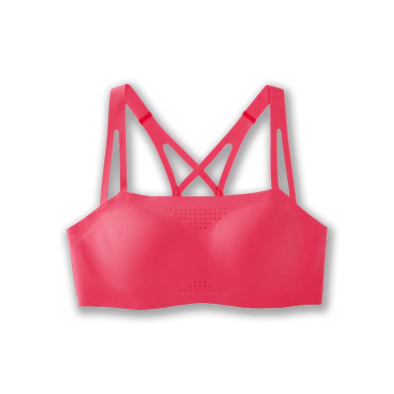 Brooks Womens Dare Crisscross Running Bra - Fluoro Pink (890621-RLI)